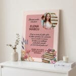 tablou canvas personalizat cadou doamna educatoare — poză cu mesaj