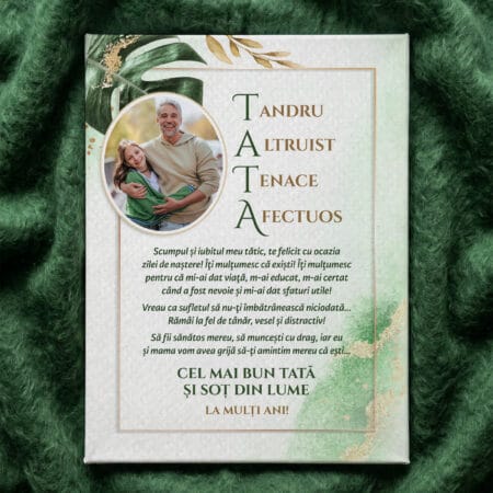 tablou canvas personalizat cadou pentru tata — acrostih cu poză