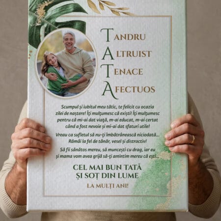 tablou canvas personalizat cadou pentru tata — acrostih cu poză