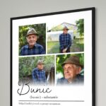 tablou personalizat "definiția bunicului" cadou emoționant cu 4 poze și portret în cuvinte