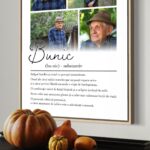 tablou personalizat "definiția bunicului" cadou emoționant cu 4 poze și portret în cuvinte