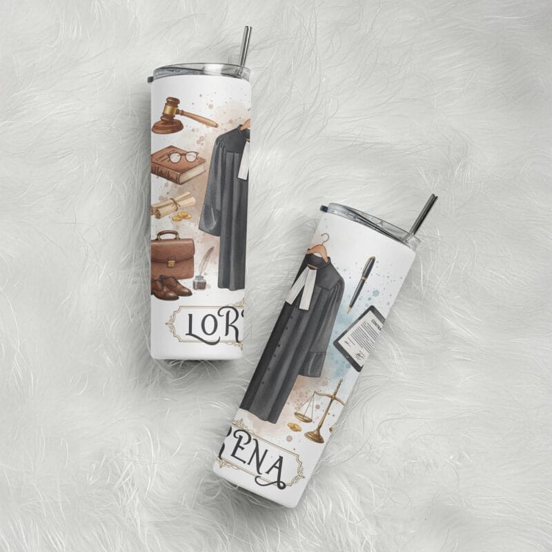 termos personalizat pentru avocat "simbolurile justiției" cadou elegant cu nume