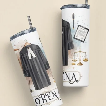 termos personalizat pentru avocat "simbolurile justiției" cadou elegant cu nume