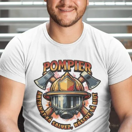 tricou pentru pompieri "antrenat să salvez" cadou personalizat cu motto pentru bărbați