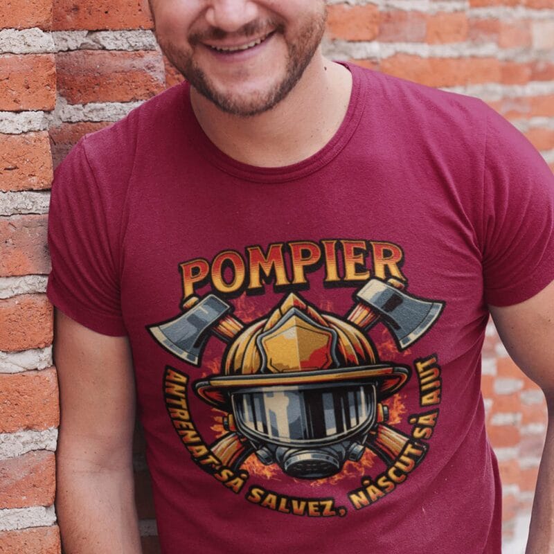 tricou pentru pompieri "antrenat să salvez" cadou personalizat cu motto pentru bărbați