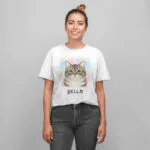 tricou personalizat cu pisici "portret felin" alege rasa și adaugă numele pisicii tale