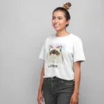 tricou personalizat cu pisici "portret felin" alege rasa și adaugă numele pisicii tale