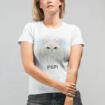 tricou personalizat cu pisici "portret felin" alege rasa și adaugă numele pisicii tale
