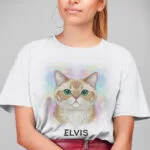 tricou personalizat cu pisici "portret felin" alege rasa și adaugă numele pisicii tale