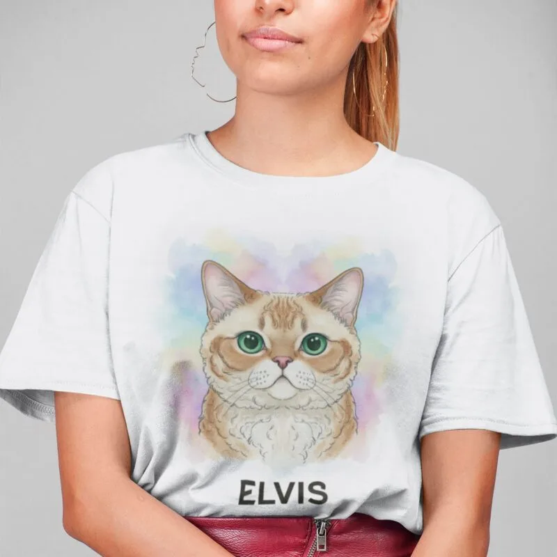 tricou personalizat cu pisici "portret felin" alege rasa și adaugă numele pisicii tale
