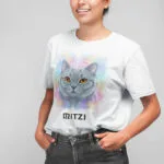 tricou personalizat cu pisici "portret felin" alege rasa și adaugă numele pisicii tale