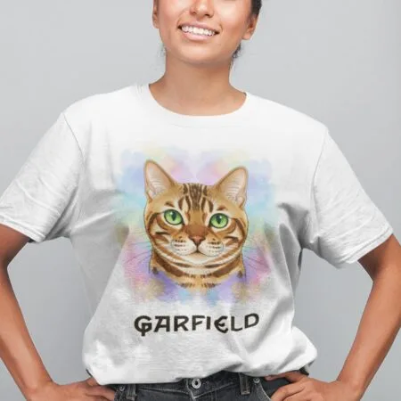 tricou personalizat cu pisici "portret felin" alege rasa și adaugă numele pisicii tale