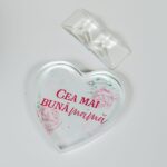 trofeu cristal personalizat "inimă pentru mama" cadou de lux cu mesaj