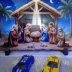 placă de ardezie "scena nașterii domnului" decorațiune de crăciun creștină