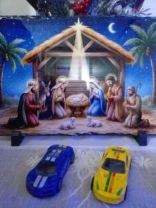 placă de ardezie "scena nașterii domnului" decorațiune de crăciun creștină