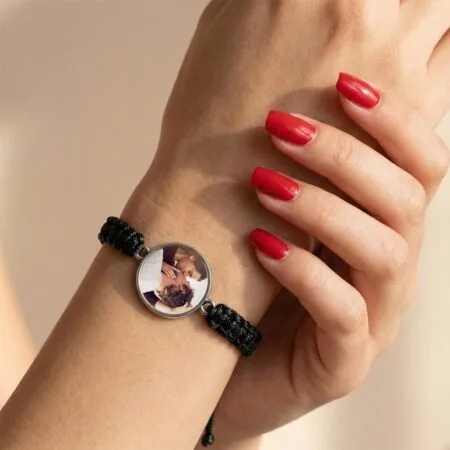 brățară personalizată "amintirea de la mână" talisman Împletit cu fotografie