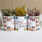 cană personalizată "un cadou de Îmbrățișat" colaj cu 8 poze pentru familie