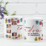 cană personalizată "un cadou de Îmbrățișat" colaj cu 8 poze pentru familie