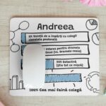 mousepad amuzant "raportul colegei" cadou personalizat cu nume