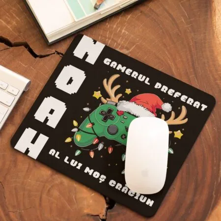 mousepad "gamerul preferat al moșului" cadou de crăciun personalizat cu nume