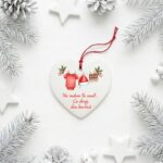 ornament ceramic de crăciun "mesaj din burtică" cadou anunțarea sarcinii pentru viitori părinți