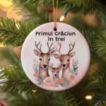 ornament ceramic "primul crăciun în trei" cadou de suflet pentru proaspeții părinți