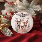 ornament ceramic "primul crăciun în trei" cadou de suflet pentru proaspeții părinți