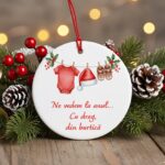 ornament crăciun "mesaj din burtică" cadou anunțarea sarcinii pentru viitori părinți