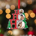 ornament metalic "medalion de familie" cadou de crăciun personalizat cu 3 poze