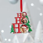 ornament metalic "medalion de familie" cadou de crăciun personalizat cu 3 poze