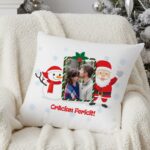 pernă personalizată "crăciun fericit" cadou festiv cu poză și mesaj
