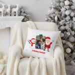 pernă personalizată "crăciun fericit" cadou festiv cu poză și mesaj