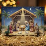 placă de ardezie "scena nașterii domnului" decorațiune de crăciun creștină
