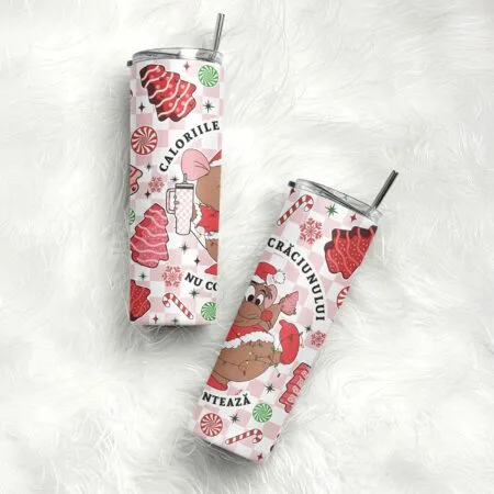 termos personalizat "caloriile nu contează" cadou amuzant de crăciun pentru ea