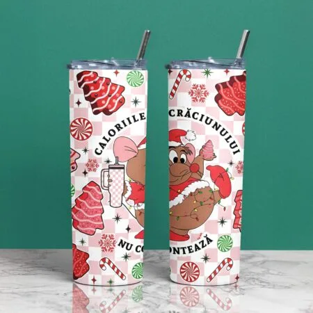 termos personalizat "caloriile nu contează" cadou amuzant de crăciun pentru ea