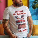 tricou amuzant de crăciun "promit că slăbesc... la anu'"