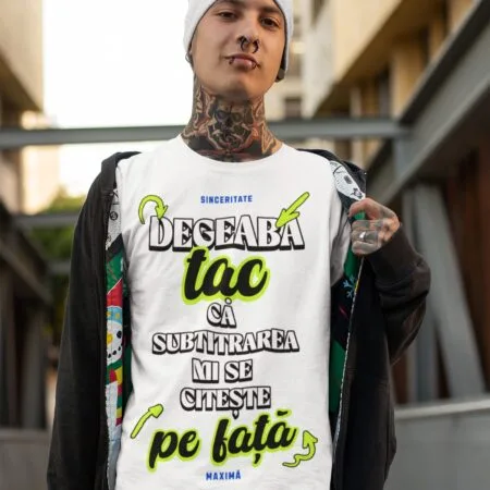 tricou amuzant unisex "subtitrarea de pe față" din modal premium moale