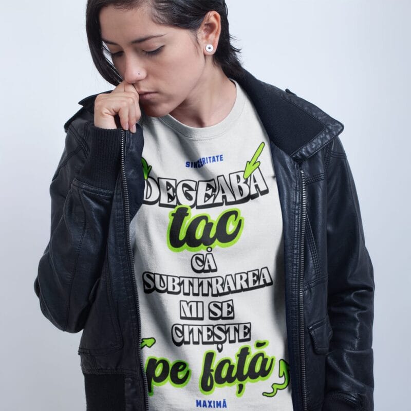 tricou amuzant unisex "subtitrarea de pe față" din modal premium moale
