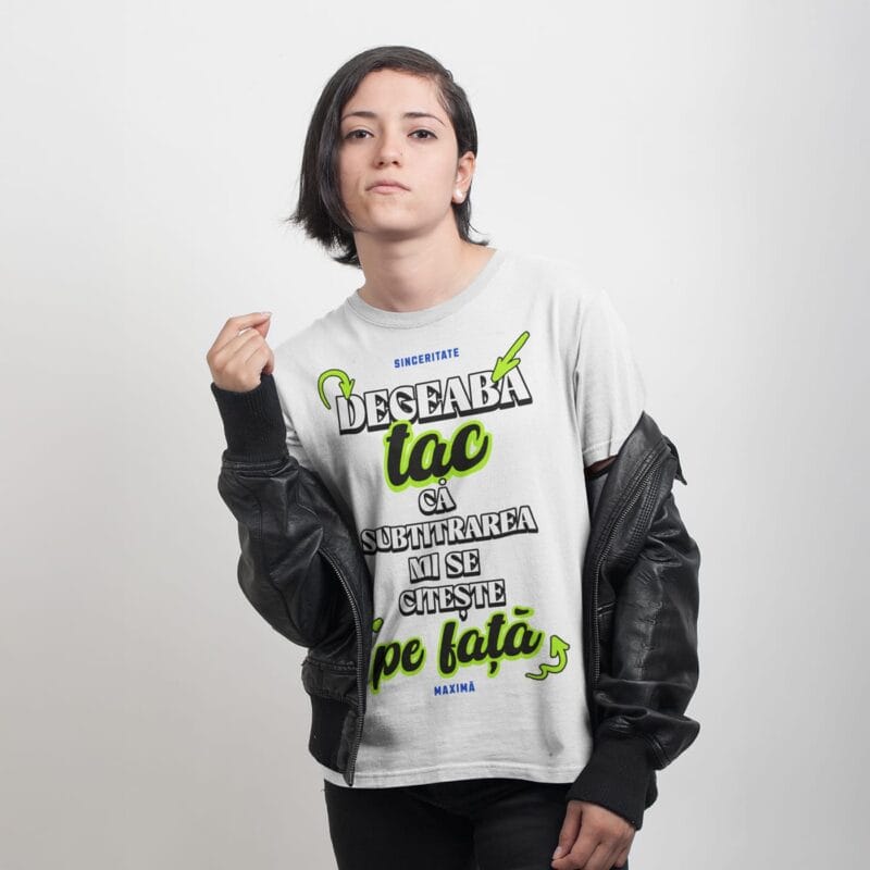 tricou amuzant unisex "subtitrarea de pe față" din modal premium moale