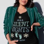 tricou gravidă amuzant "fără silent nights" personalizat cu anul