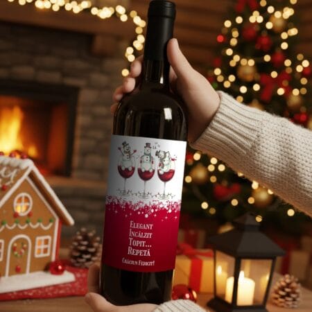 vin amuzant de crăciun "elegant, Încălzit, topit..." cadou personalizat pentru petreceri