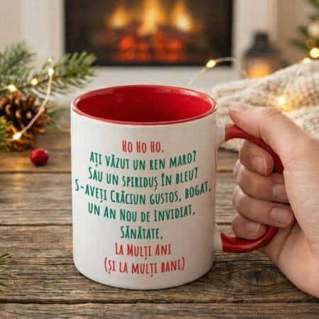 cană personalizată "urări și bani" moș crăciun amuzant & mesaj haios