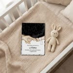 placă ardezie bebelusi "povestea ta în stele" mâini, nume și data nașterii (cadou botez)