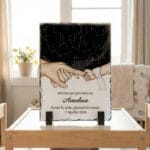 placă ardezie bebelusi "povestea ta în stele" mâini, nume și data nașterii (cadou botez)