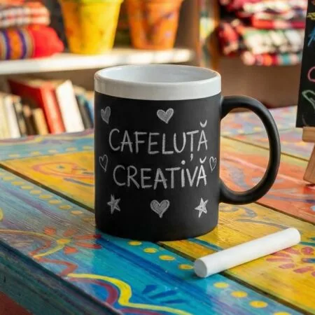cană interactivă "scrie & Șterge" + cretă inclusă (personalizare diy)