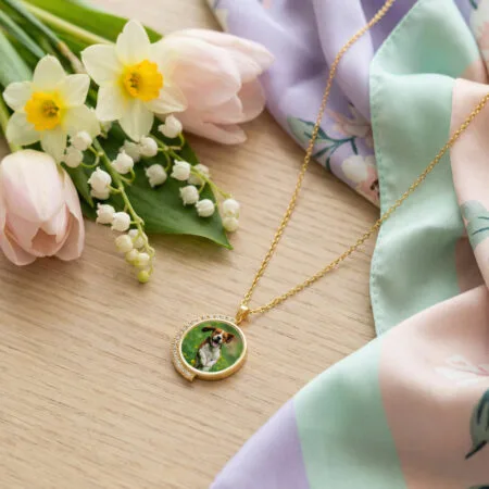 colier personalizat "portret de suflet" pandantiv dreptunghiular cu cristale (copiază)