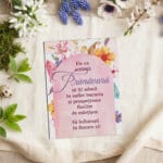 magnet frigider "esență de primăvară" design floral acuarelă & mesaj de mărțișor