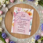magnet frigider "esență de primăvară" design floral acuarelă & mesaj de mărțișor