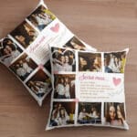 pernă personalizată "sora mea, prietena mea" colaj 7 poze & mesaj emoționant (cadou surori)