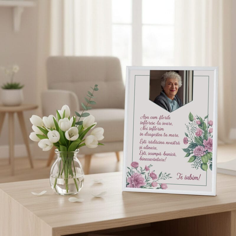 ramă foto a4 "binecuvântarea noastră" cadou bunică cu poză și versuri